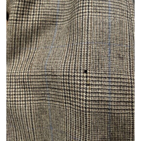 VINTAGE MEN'S BEIGE PLAID 100% WOOL BLAZER JACKET - SIZE 40 - Picture 8 of 8